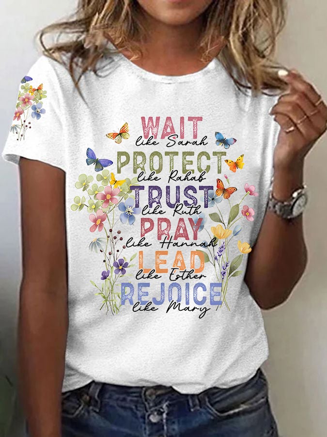 Women'S Casual Sign Language Faith Short Sleeve T-Shirt