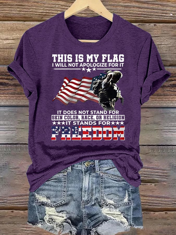 Women's THIS IS MY FLAG Print T-Shirt