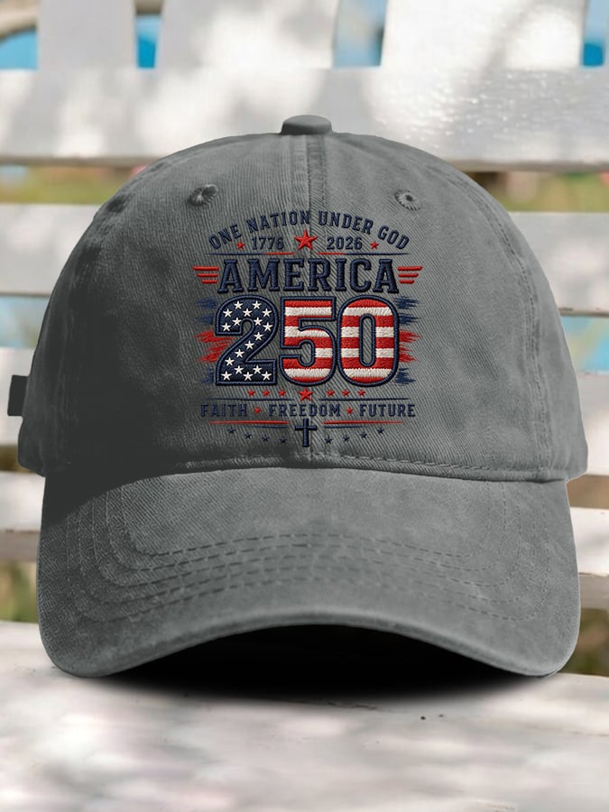 Retro Rededicate 250 One Nation Under God Faith Freedom Future Print Baseball Cap