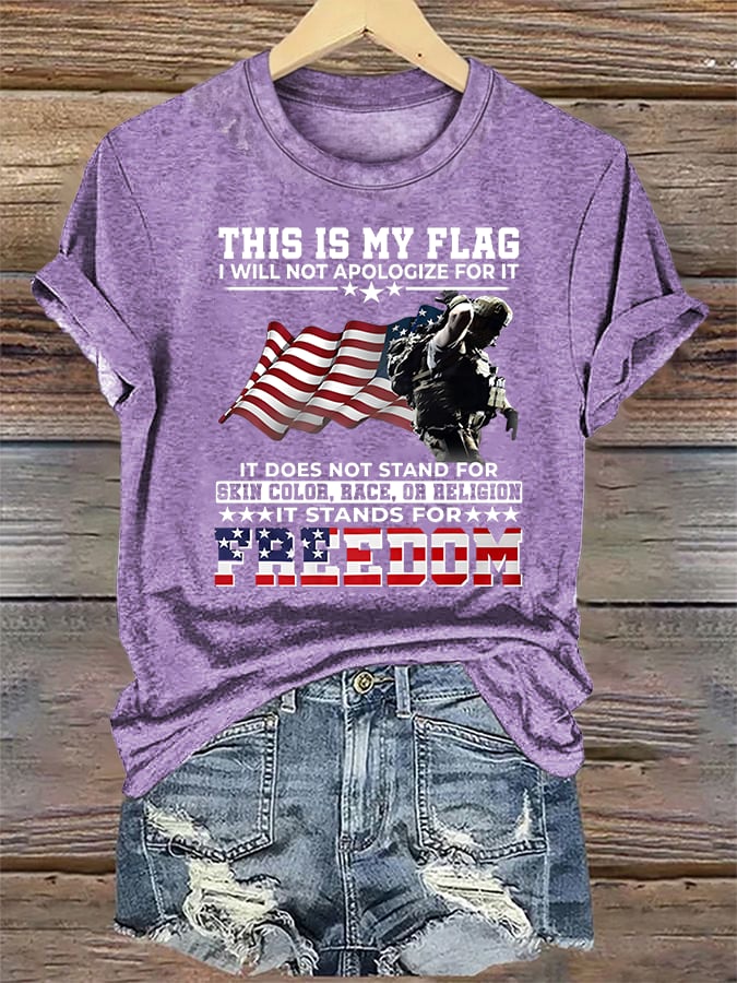Women's THIS IS MY FLAG Print T-Shirt