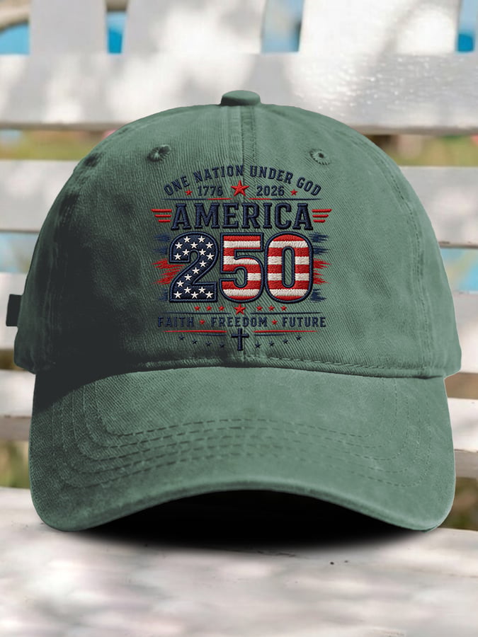 Retro Rededicate 250 One Nation Under God Faith Freedom Future Print Baseball Cap