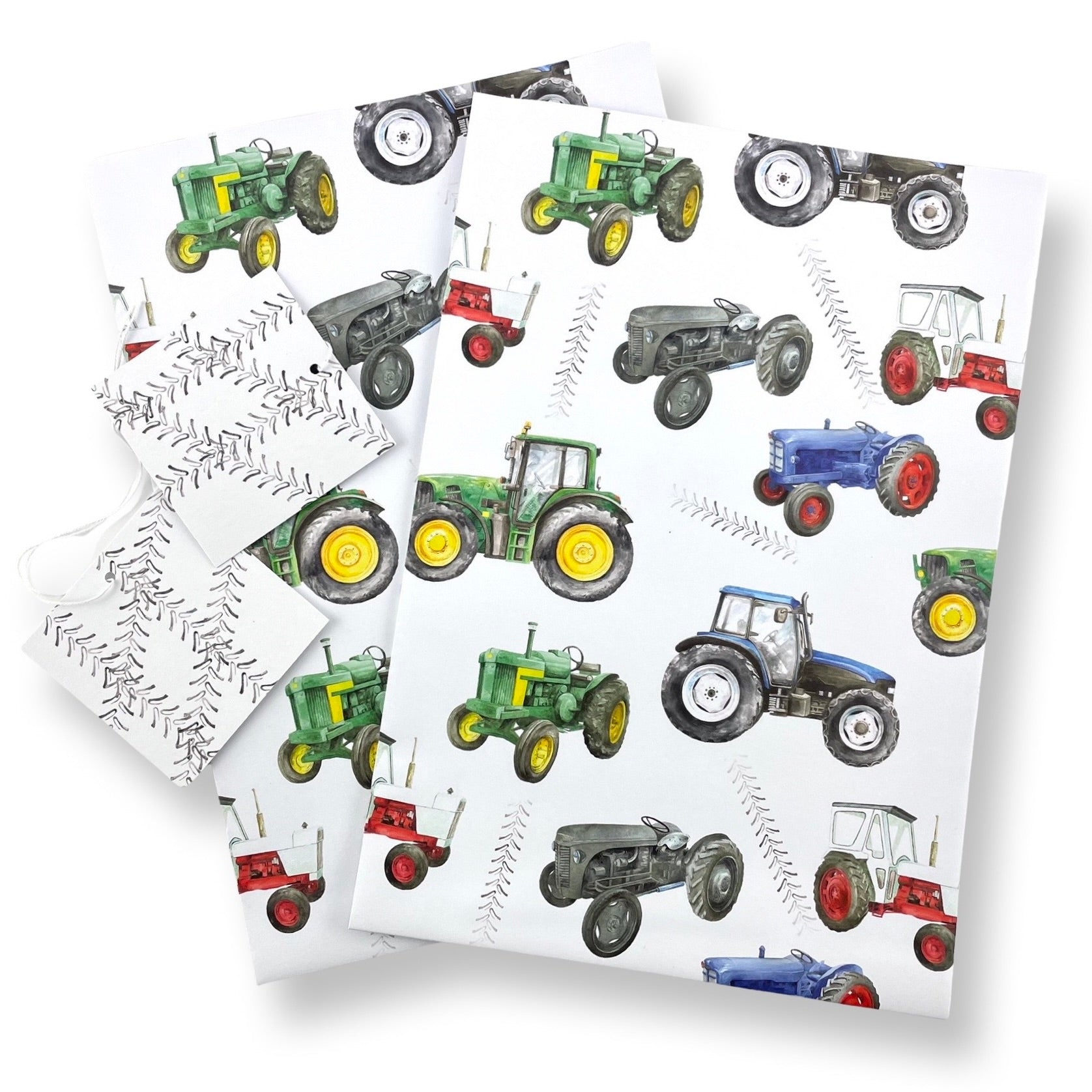 Tractor - Vintage and Modern - Recyclable and Recycled Wrapping Paper and Tags