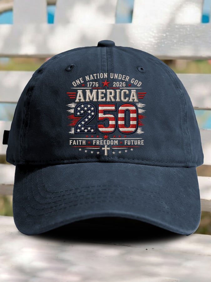 Retro Rededicate 250 One Nation Under God Faith Freedom Future Print Baseball Cap