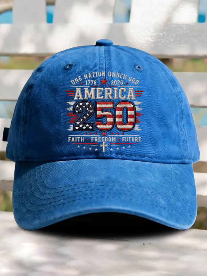 Retro Rededicate 250 One Nation Under God Faith Freedom Future Print Baseball Cap