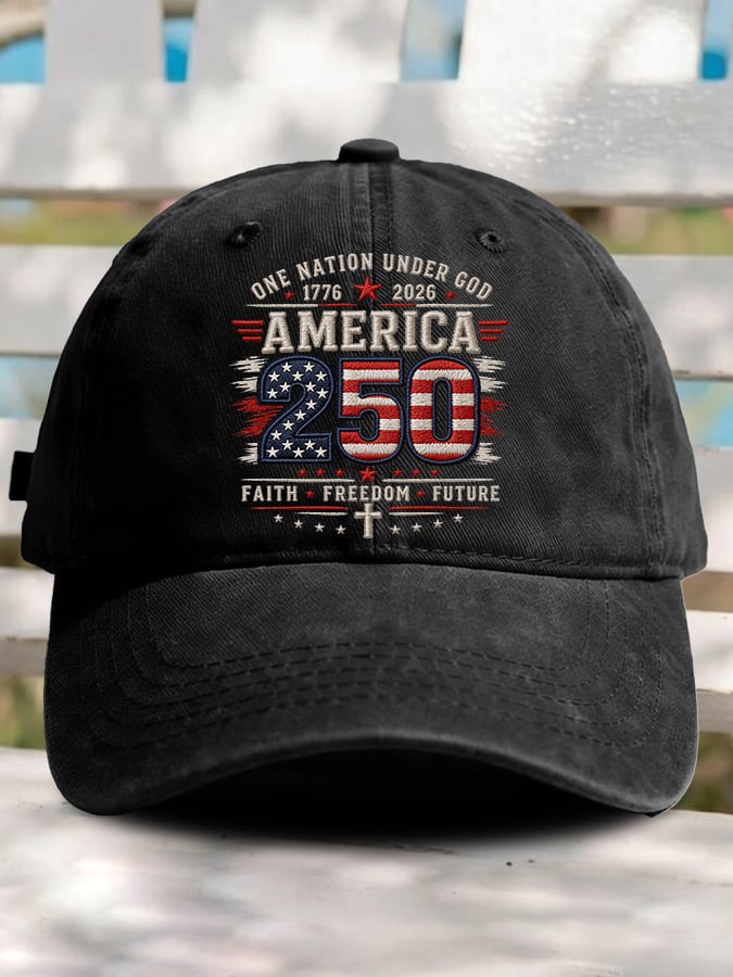 Retro Rededicate 250 One Nation Under God Faith Freedom Future Print Baseball Cap