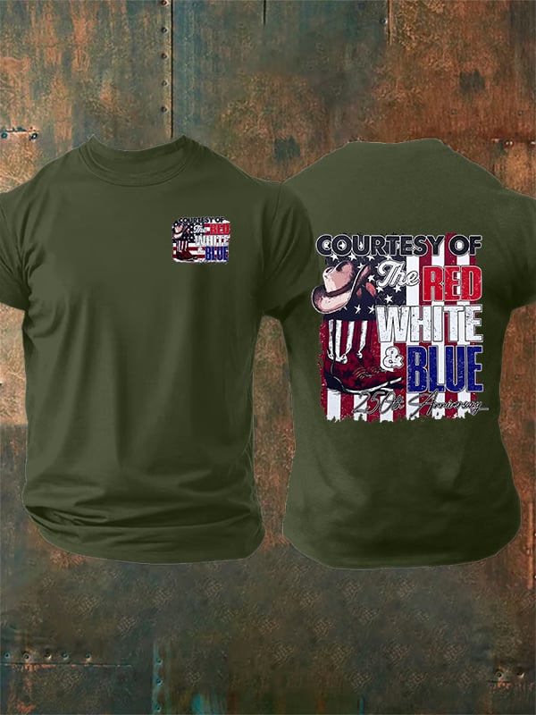 Men's Courtesy Of Red White And Blue, 250th Anniversary Freedom T-Shirt