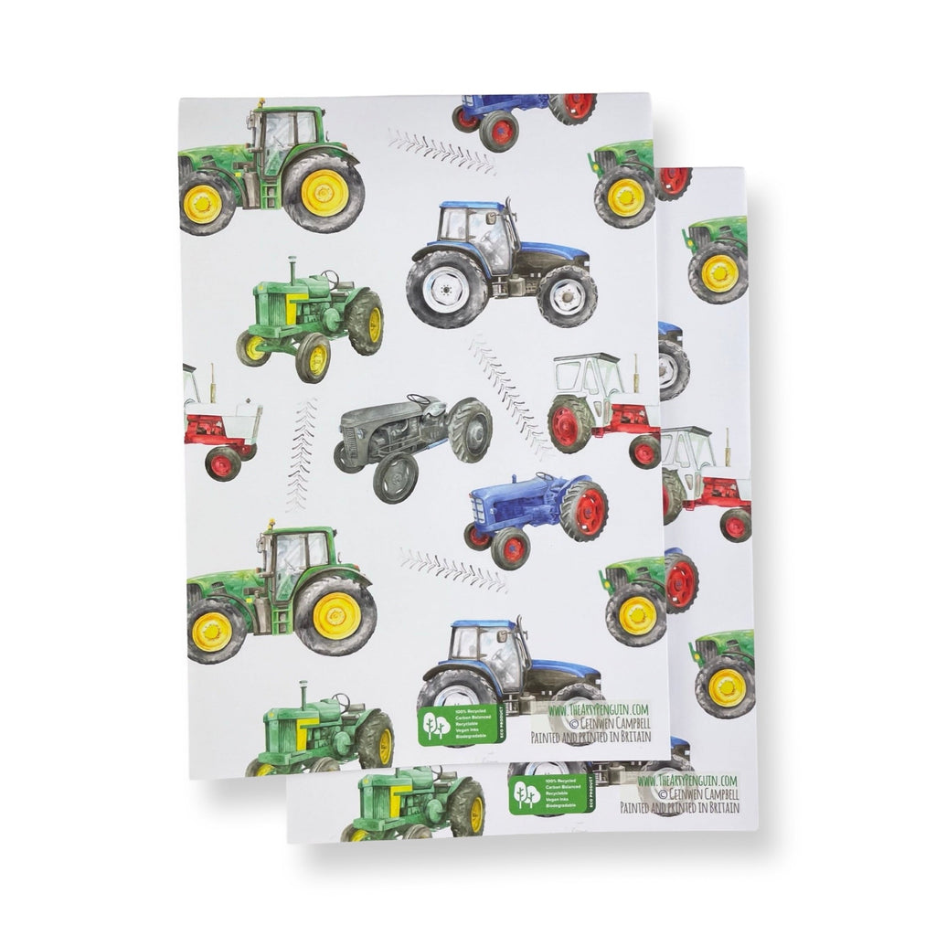 Tractor - Vintage and Modern - Recyclable and Recycled  Wrapping Paper and Tags