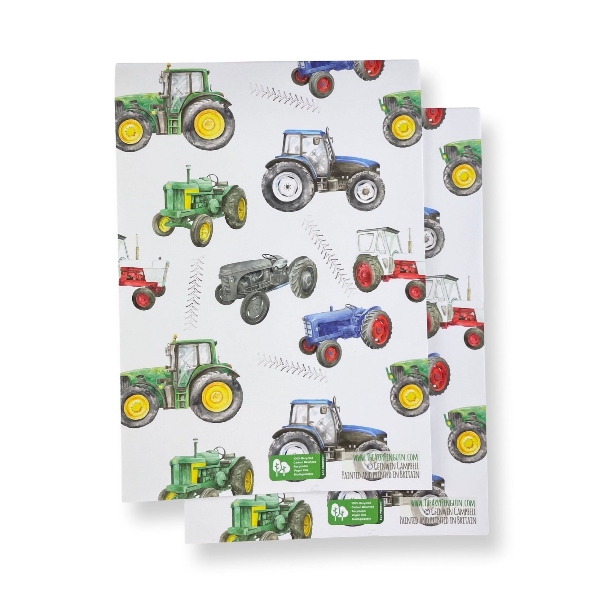 Tractor - Vintage and Modern - Recyclable and Recycled  Wrapping Paper and Tags