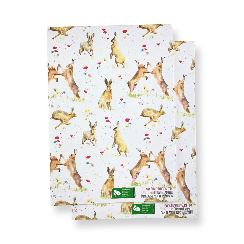 Country Hare and Wild Flowers Gift Wrapping Paper