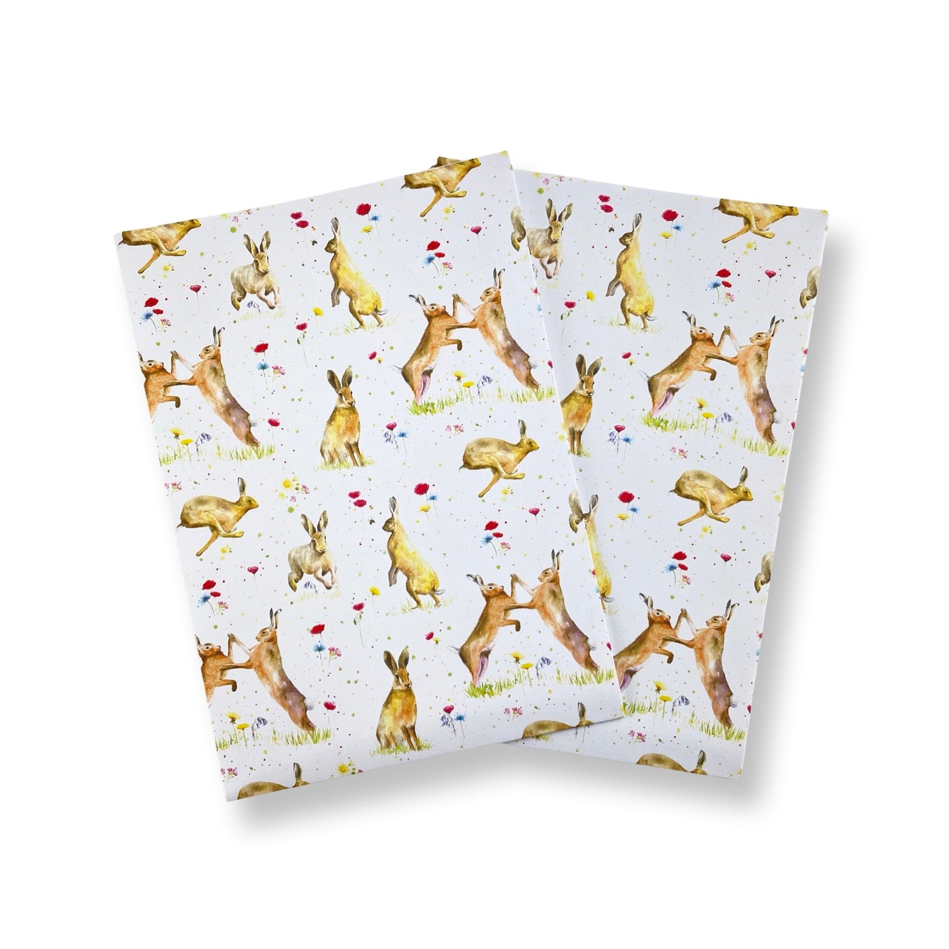 Country Hare and Wild Flowers Gift Wrapping Paper
