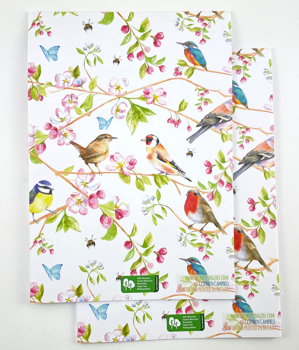 Garden Bird Wrapping Paper and Tags