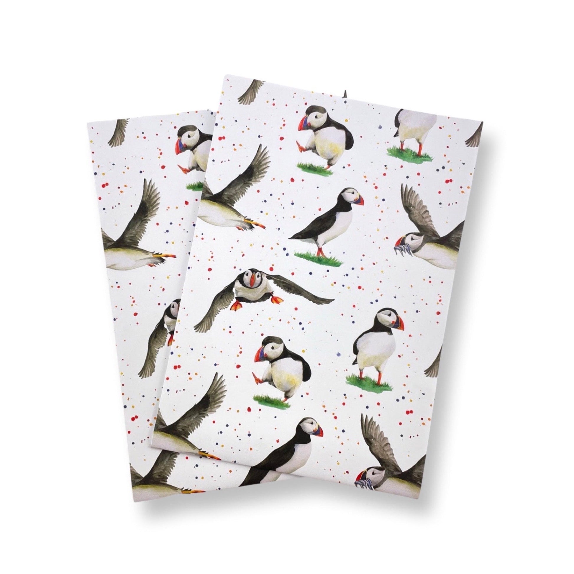 Recycled and recyclable Puffin Wrapping Paper