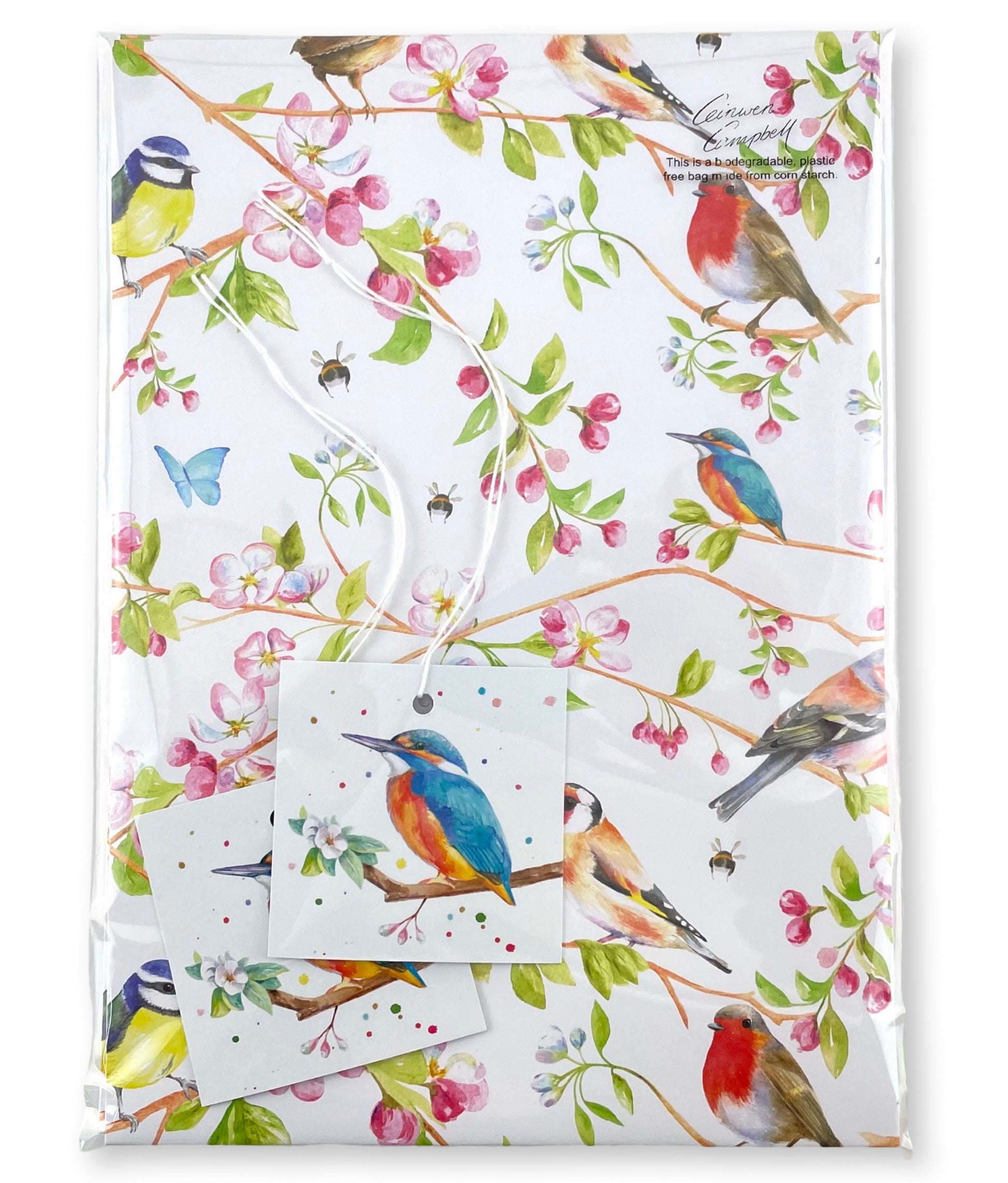 Garden Bird Wrapping Paper and Tags