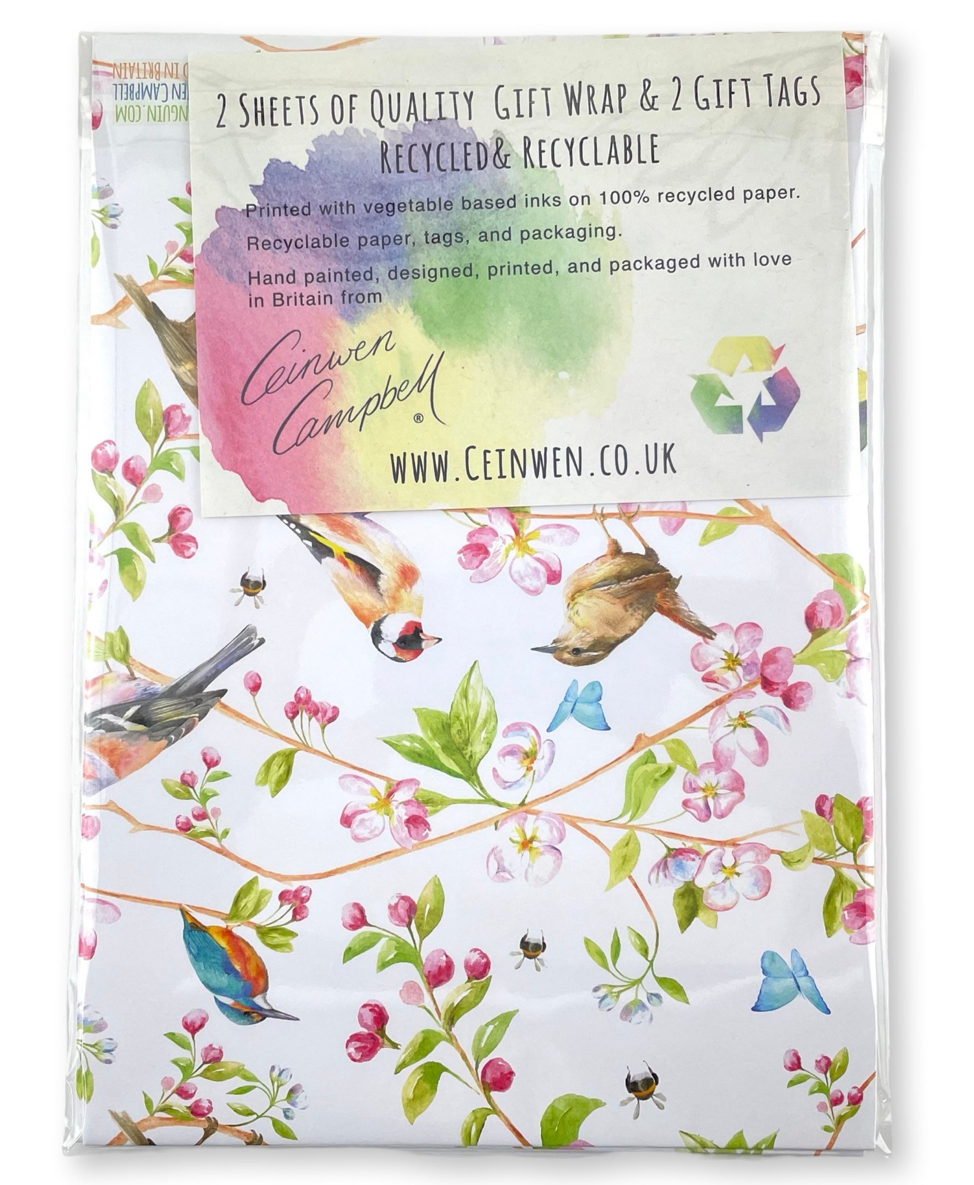 Garden Bird Wrapping Paper and Tags