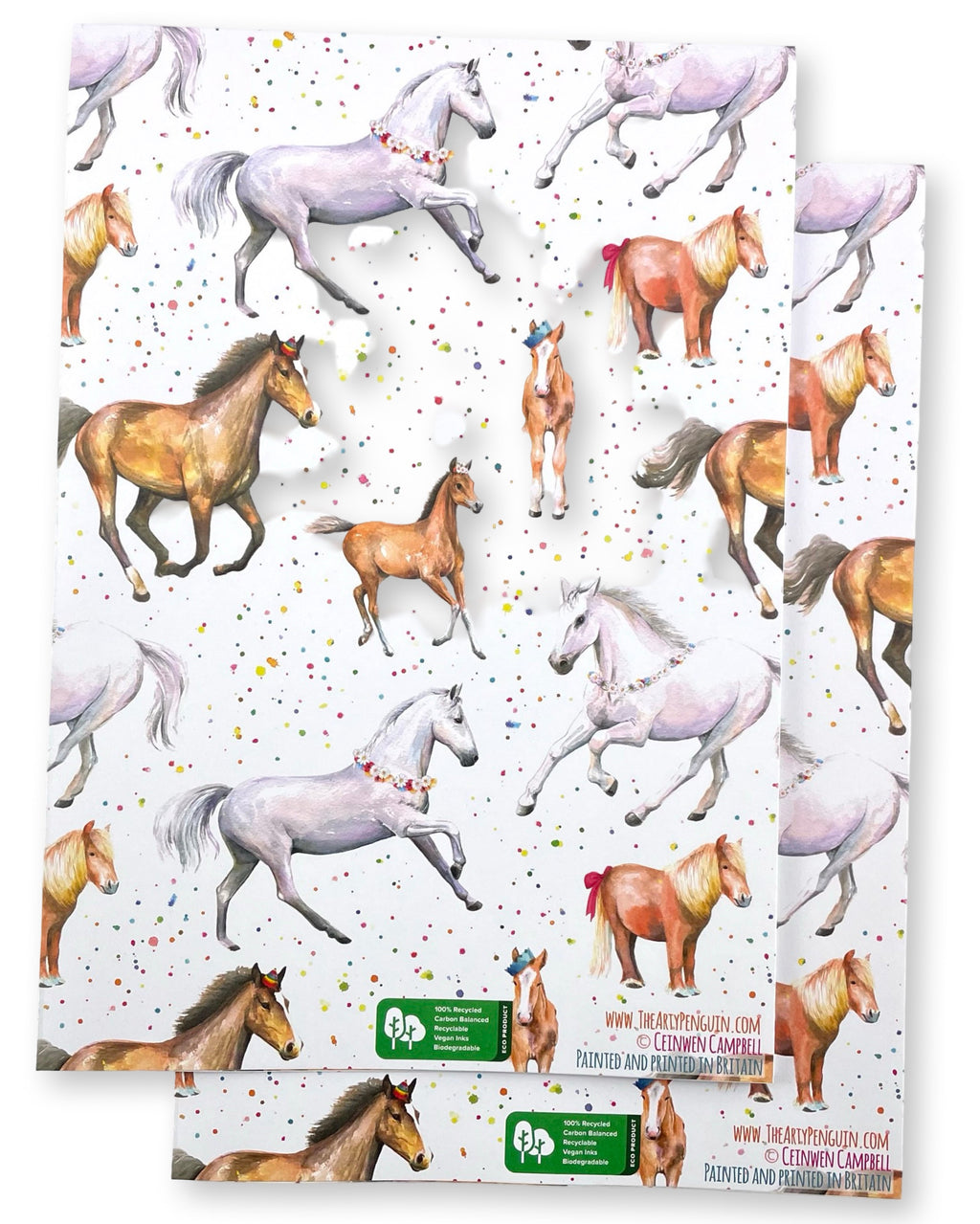 Horses and Foal  Party Wrapping Paper and Tags