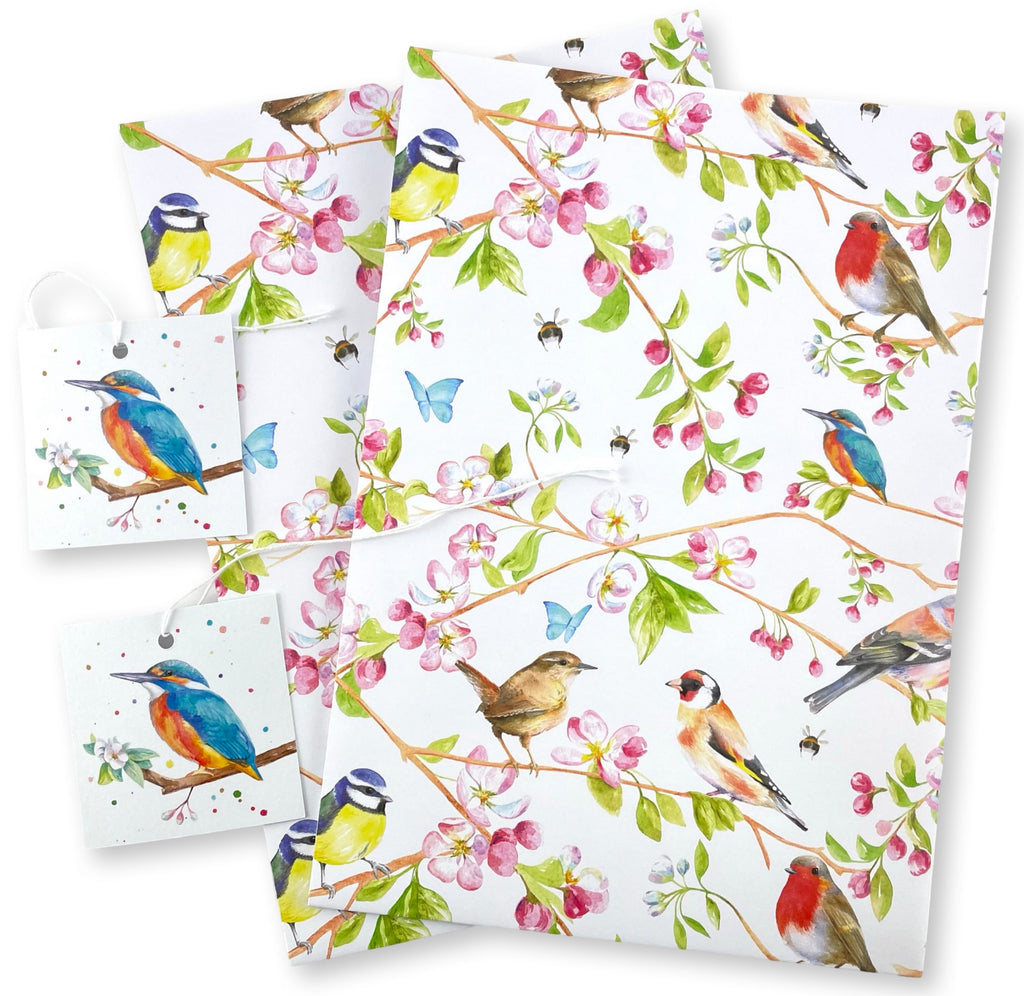 Garden Bird Wrapping Paper and Tags