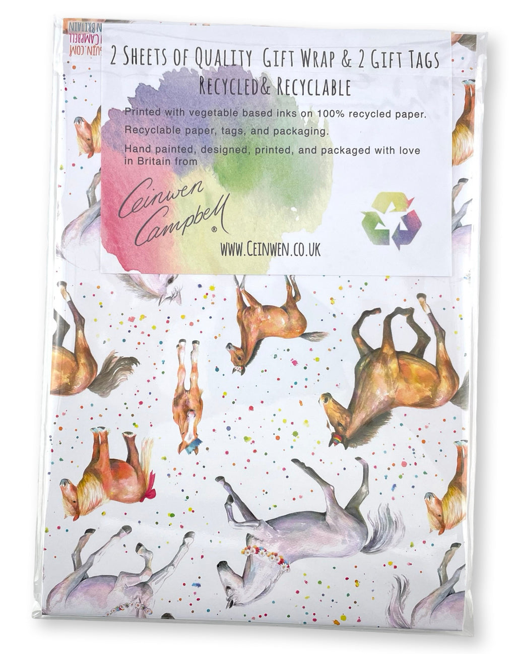 Horses and Foal  Party Wrapping Paper and Tags
