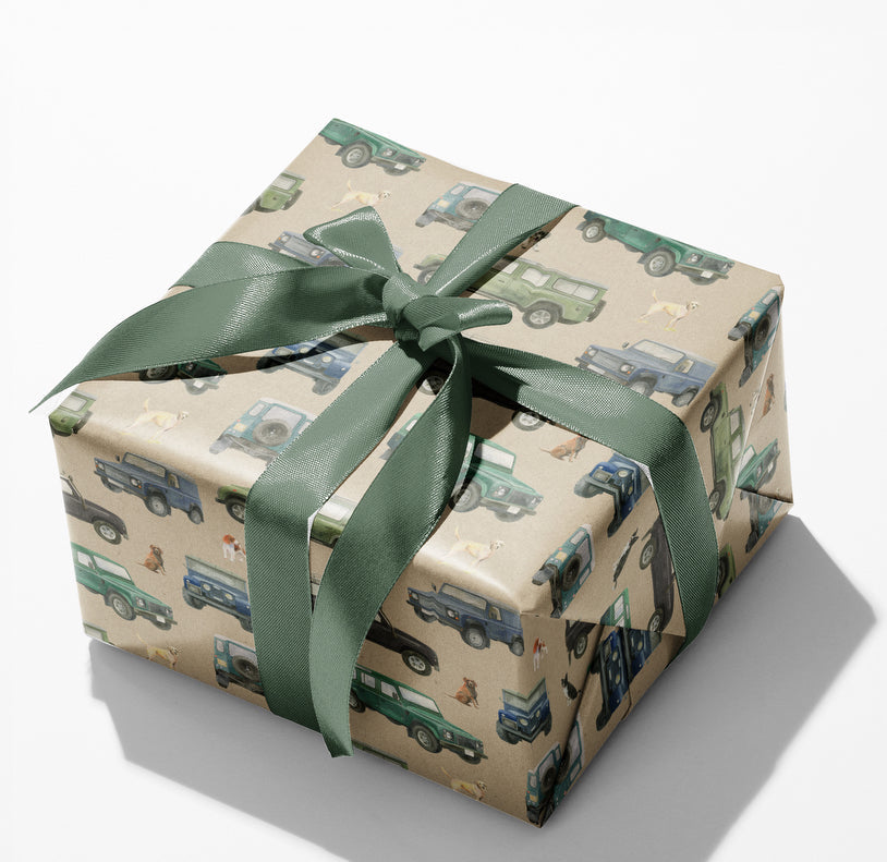 Classic Defender Off Roading 4 x 4 with dogs  Gift Wrapping Paper