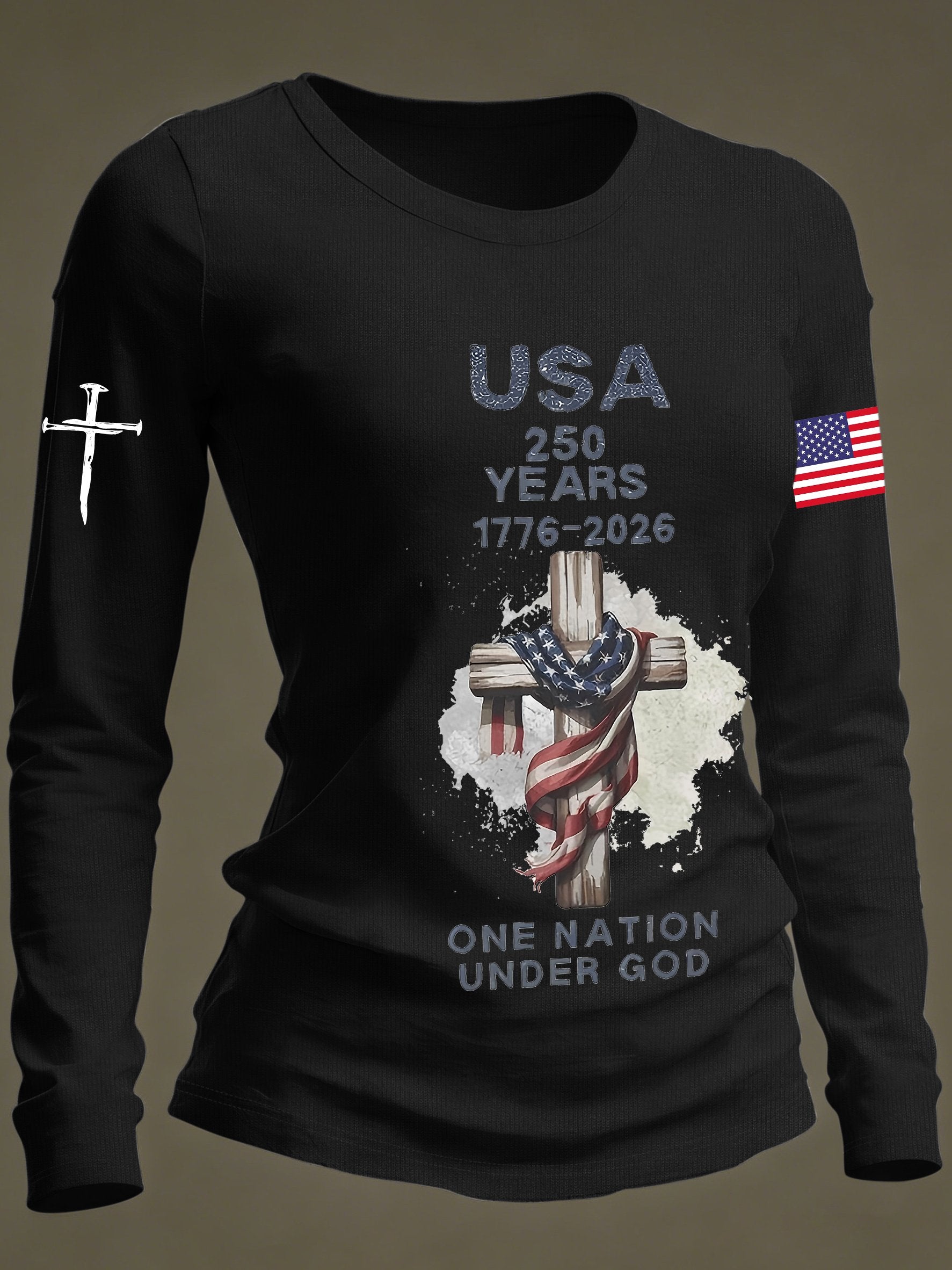 Women's casual United States 250th Anniversary  long-sleeved T-shirt