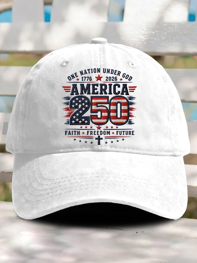 Retro Rededicate 250 One Nation Under God Faith Freedom Future  Print Baseball Cap